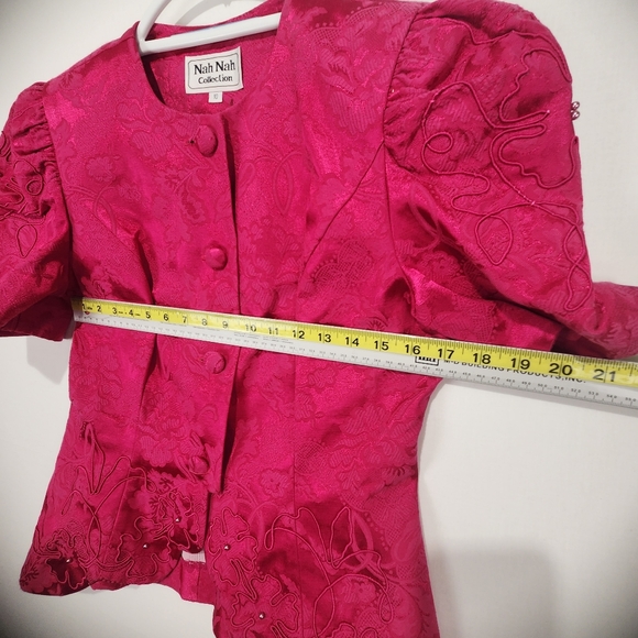 Nah Nah Women's Vintage Pink Short Sleeve Jacket Size 10 - Picture 8 of 9